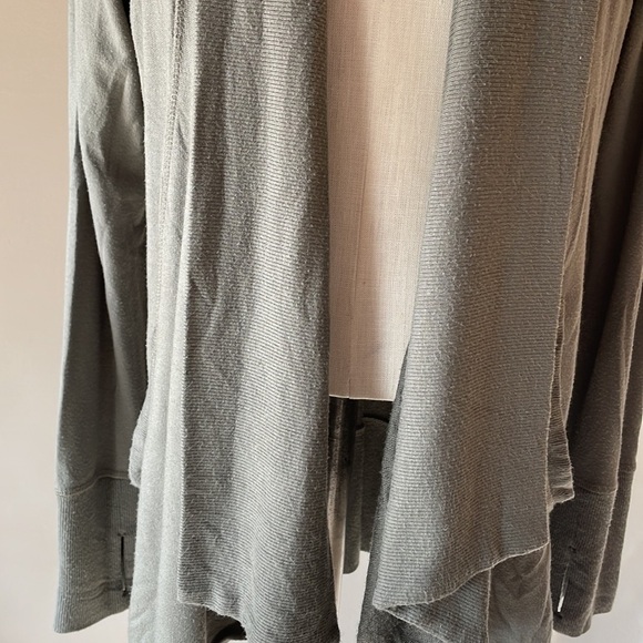 ATHLETA Pranayama open leisure cardigan MODAL fabric waterfall collar pockets MP - Picture 6 of 10